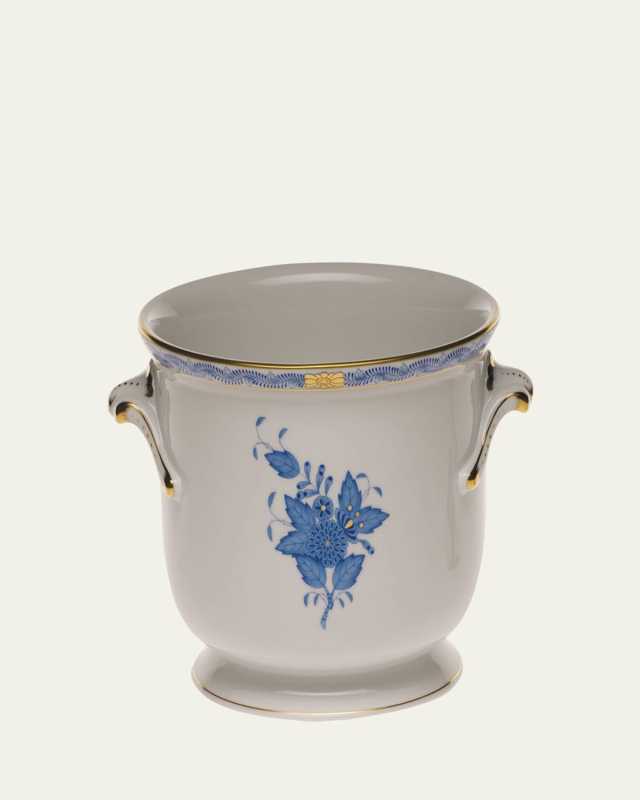 Chinese Bouquet Blue Small Cache Pot